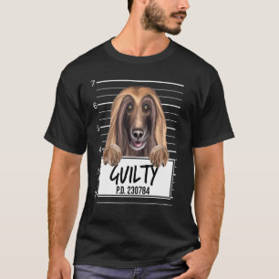 T-shirt Chien Afghan Hound Mugshot Coupable