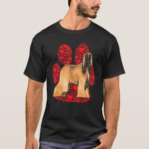T-shirt Chien Afghan Saint-Valentin Amour de Chien Patte