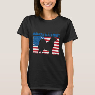T-shirt Chien Alaskan Malamute drapeau américain Alaskan M