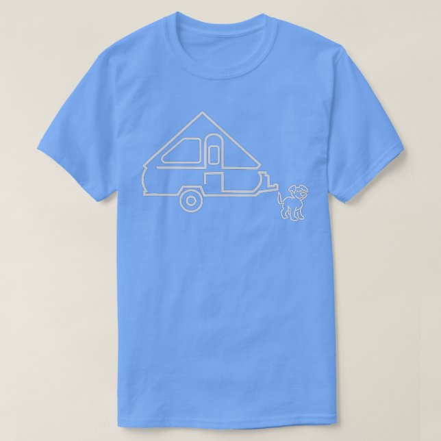 T-shirt Chien Aliner A-frame rampe de ravel Happy Camper C (Design devant)