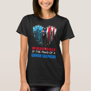 T-shirt Chien allemand Coeur 4 juillet Chien USA Fla