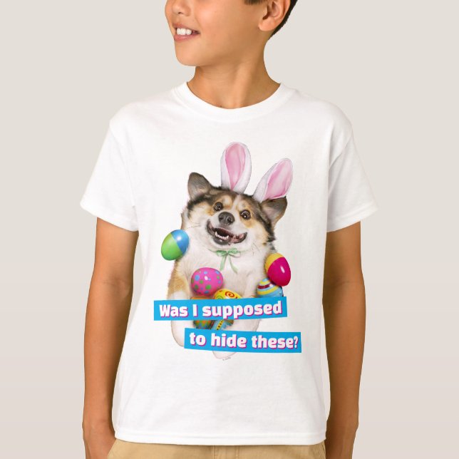 T-shirt Chien allongé sur des œufs de Pâques (Devant)