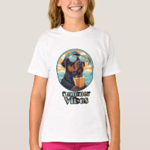 T-shirt Chien Ambiance Été – Humeur de Plage Cool