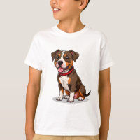 Chien américain Pit Bull de dessin animé mignon