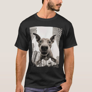T-shirt Chien amusant selfie photo T Shirt