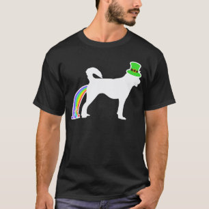 T-shirt Chien arc-en-ciel de la Saint-Patrick Husky sibér