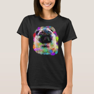 T-shirt Chien artistique coloré Pitbull Terrier Puppy Spla