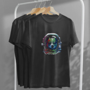 T-shirt Chien astronaute arc-en-ciel
