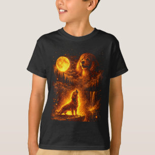 T-shirt Chien au clair de lune vintage drôle de caniche hu