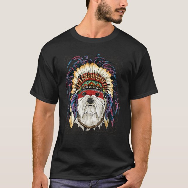 T-shirt Chien autochtone indien maltais Peo autochtone (Devant)