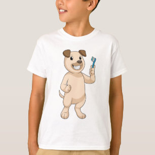 T-shirt Chien avec brosse à dents