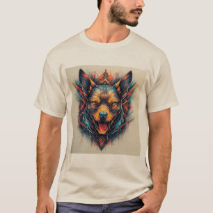 T-shirt Chien avec design abstrait moderne