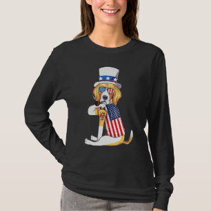 T-shirt Chien Beagle américain Merica 4 juillet Américain