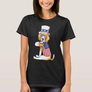 T-shirt Chien Beagle américain Merica 4 juillet Américain
