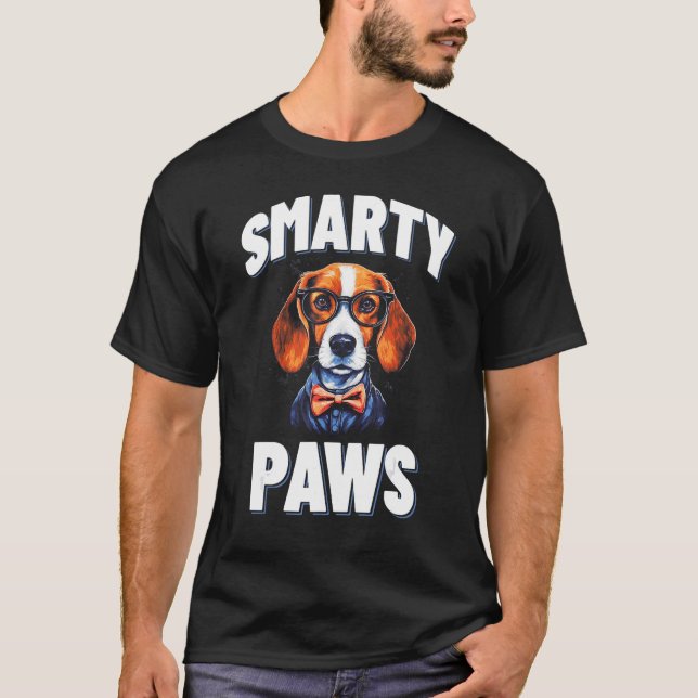 T-shirt Chien Beagle de Pâtes Smarty portant des lunettes (Devant)