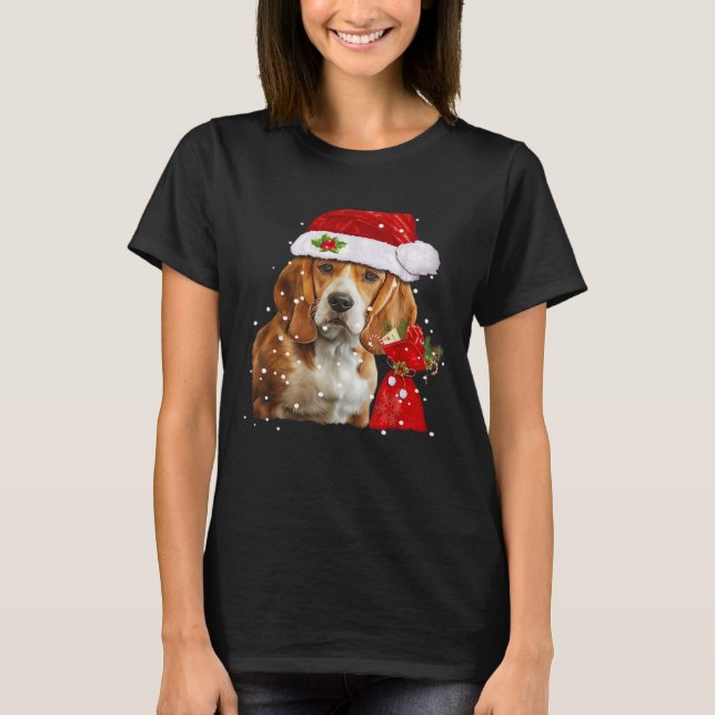 T-shirt Chien beagle Noël T Chemise Noël Chien Essenti (Devant)