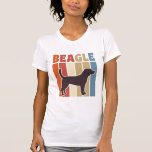 T-shirt Chien Beagle Vintage Dessin Vectoriel à Rayures Ré