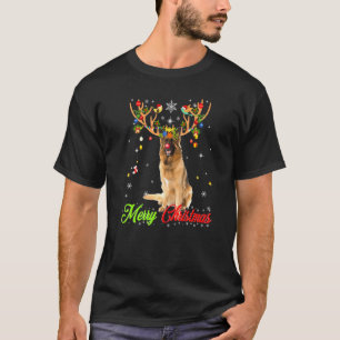 T-shirt Chien berger allemand avec Antlers Joyeux Noël X