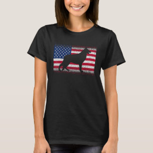 T-shirt Chien berger allemand avec drapeau américain Patri
