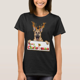 T-shirt Chien berger allemand de Noël avec Antlers