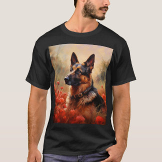 T-shirt Chien berger allemand en pavot