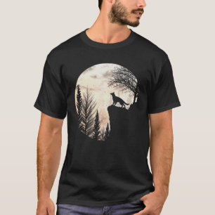 T-shirt Chien Berger Allemand Et Lune Drôle Halloween Cost