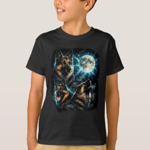 T-shirt Chien berger allemand hurlant à la lune
