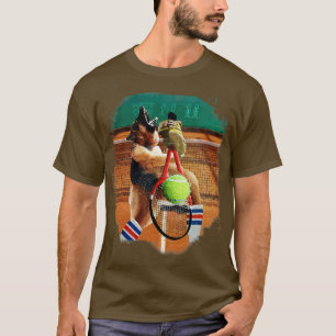 T-shirt Chien berger allemand jouant au tennis 1