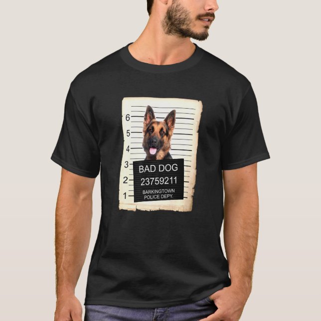 T-shirt Chien berger allemand Mug Tiré Bad Chien (Devant)