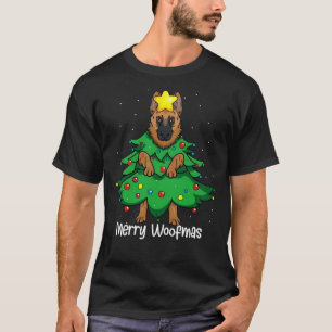 T-shirt Chien berger allemand sapin de Noël K9 Paw Papa Pa