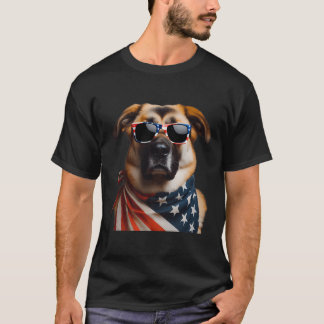 T-shirt Chien berger anatolien 4 juillet Américain moyen
