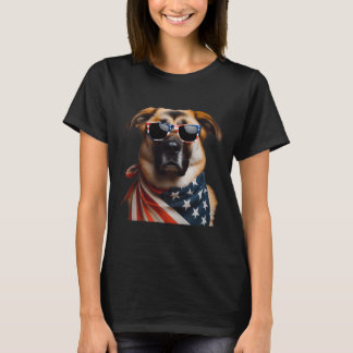 T-shirt Chien berger anatolien 4 juillet Américain moyen