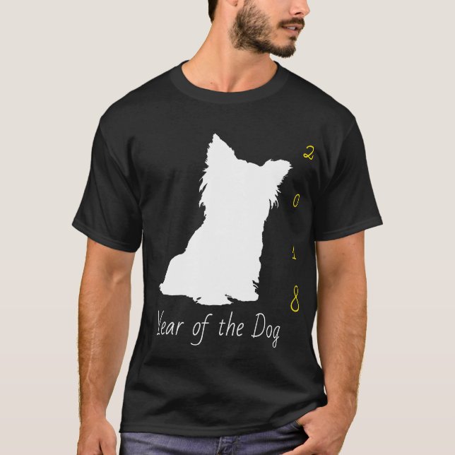 T-shirt Chien blanc mignon Nouvel An chinois 2018 Tee (Devant)