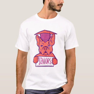 T-shirt Chien Bouledogue Français Diplômé Senior Chien Mig