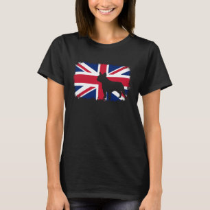 T-shirt chien bouledogue français drapeau royaume-uni fren