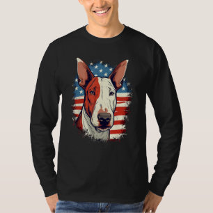 T-shirt Chien Bouledogue Terrier Drapeau américain 4 juill