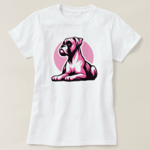 T-shirt Chien Boxer en Rose