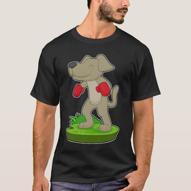 T-shirt Chien Boxer Gants de boxe Boxe Boxe (Devant)