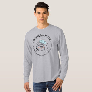 T-shirt Chien Caniche Mignon Ligne Artistique Gris Esthéti