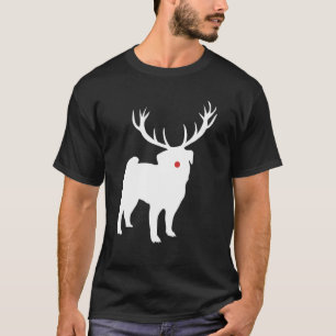 T-shirt Chien Carlin Chiot Mignon Noël Renne Antilopes