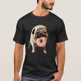 T-shirt Chien Carlin Mangeant Donut 1