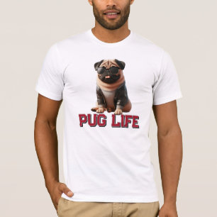 T-shirt Chien Carlin Mignon La Vie De Carlin