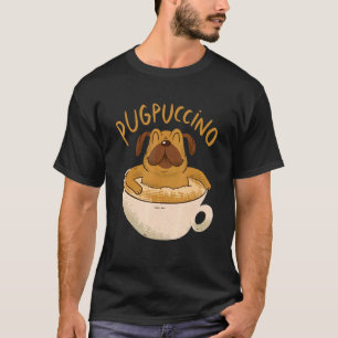 T-shirt Chien Carlin Pugpuccino Chien Cappuccino Chiens de