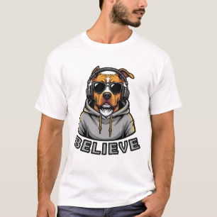 T-Shirt Chien Casque – Graphique de Puppy Amateur