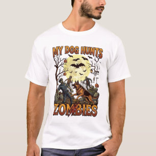 T-shirt Chien chasse les zombies Halloween Berger Allemand