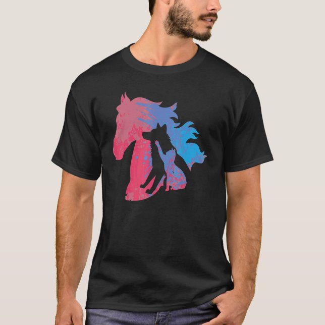 T-shirt Chien Chat Cheval Animaux Quatre Legs Amusants (Devant)
