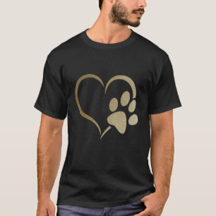 T-shirt Chien chat empreinte de patte coeur chiot animal d