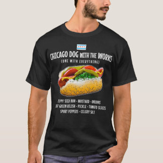 T-shirt Chien chaud à Chicago avec tout