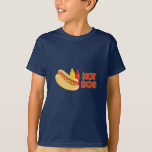 T-shirt Chien chaud avec des sédiments de moutarde Ketchup