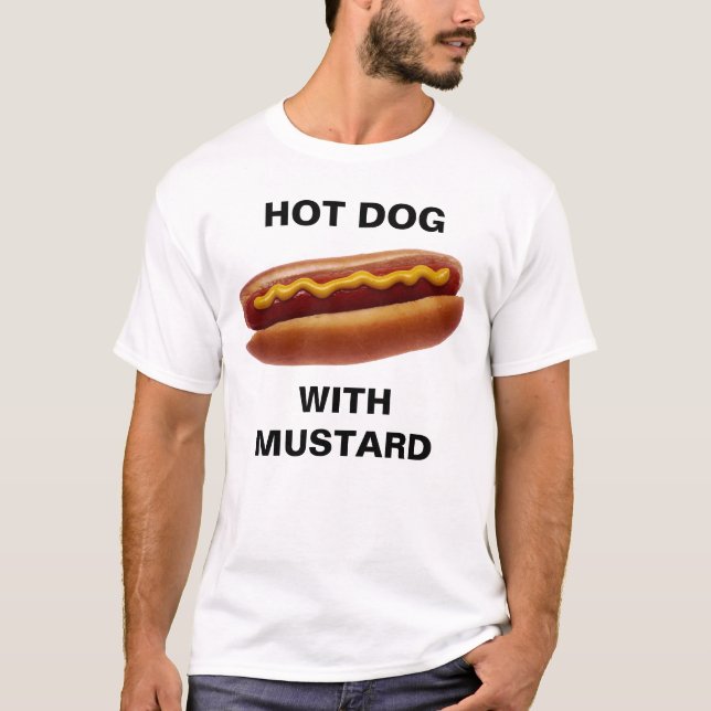 T-shirt Chien chaud avec moutarde (Devant)